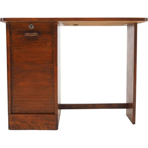 Image 1 of Vintage Holzschreibtisch mit Freilauf, Tschechoslowakei 1960