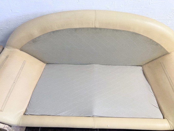 Image 1 of Zweisitzer Sofa Travertin Leder Design Burkhard Vogtherr Für Hain&Thome 80Er