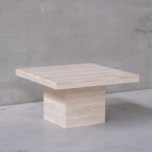 Viereckiger Couchtisch aus Travertin, Belgien 1970
