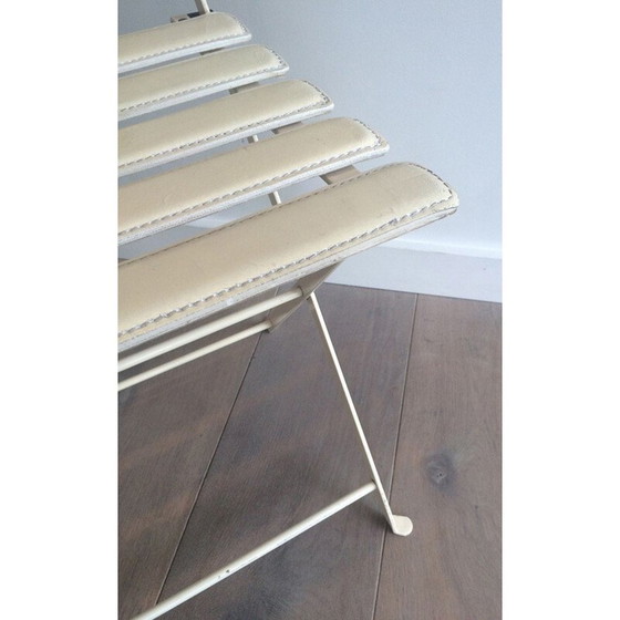 Image 1 of Paar Vintage-Klappstühle aus Metall und Kunstleder, 1970