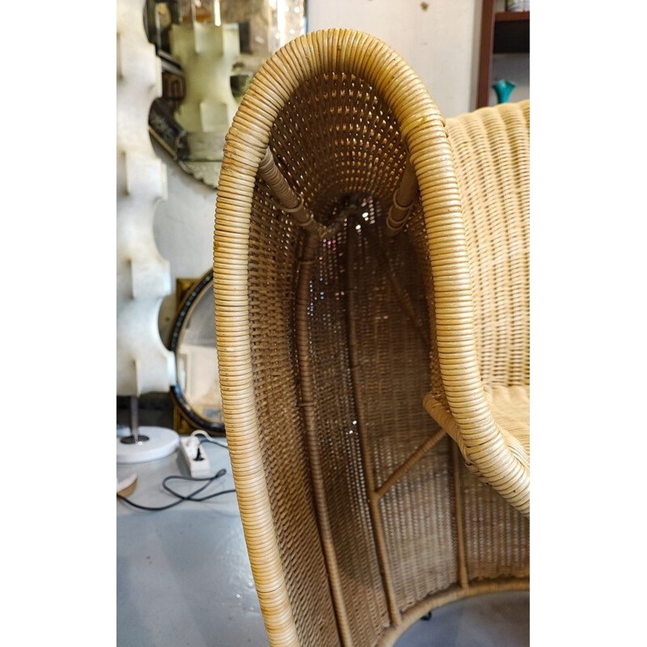 Vintage-Rattansessel 