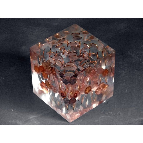 Image 1 of Vintage-Skulptur-Würfel aus Plexiglas von George Schreber, Kanada 1974