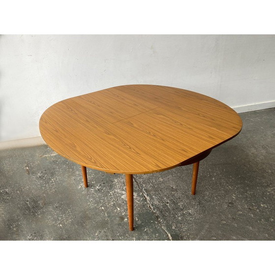 Image 1 of Alter ausziehbarer Esstisch aus Formica und massiver Buche für Schreiber Furniture, 1960