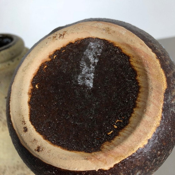 Image 1 of Vintage Paar von zwei Keramik Fett Lava Vasen "206-26" Made by Scheurich, Deutschland 1970er Jahre