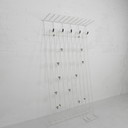 Wandgarderobe mit Hutablage, 5 feste, 10 lose Haken