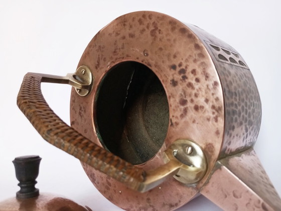 Image 1 of Wmf Secessionist/Jugendstil Hammered Brass & Copper Kettle Teapot Cca. 1905