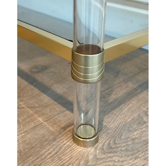 Image 1 of Vintage-Konsole aus Plexiglas und vergoldetem Metall, 1970