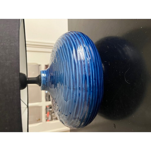 Klassische blaue Keramiklampe, Italien 1980