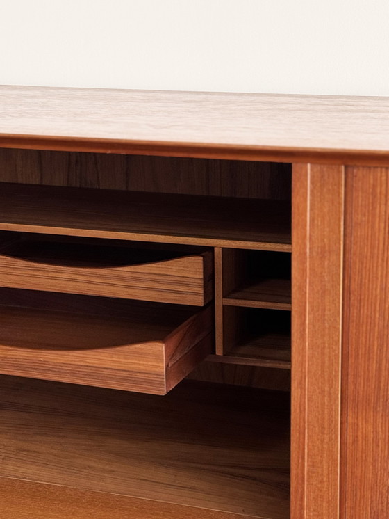 Image 1 of Large Danish Mid-Century Modern Teak Sideboard with Tambour Doors by Arne Vodder for Sibast