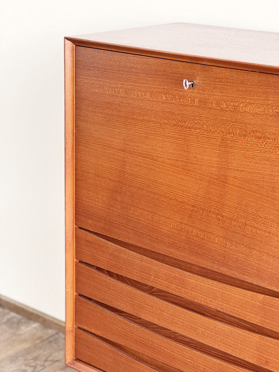 Image 1 of Large Danish Mid-Century Modern Teak Sideboard with Tambour Doors by Arne Vodder for Sibast