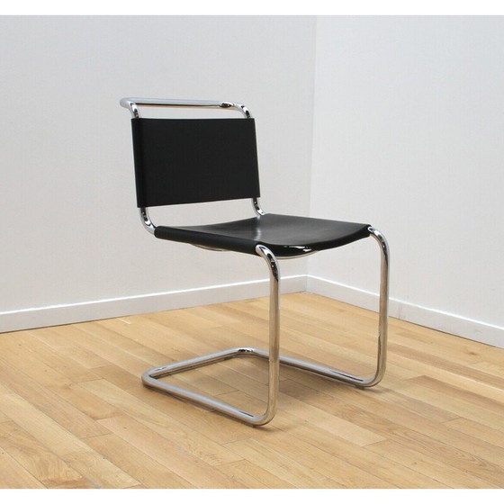 Image 1 of Satz von 4 Stühlen aus verchromtem Aluminium und Leder B33 von Marcel Breuer, 1960