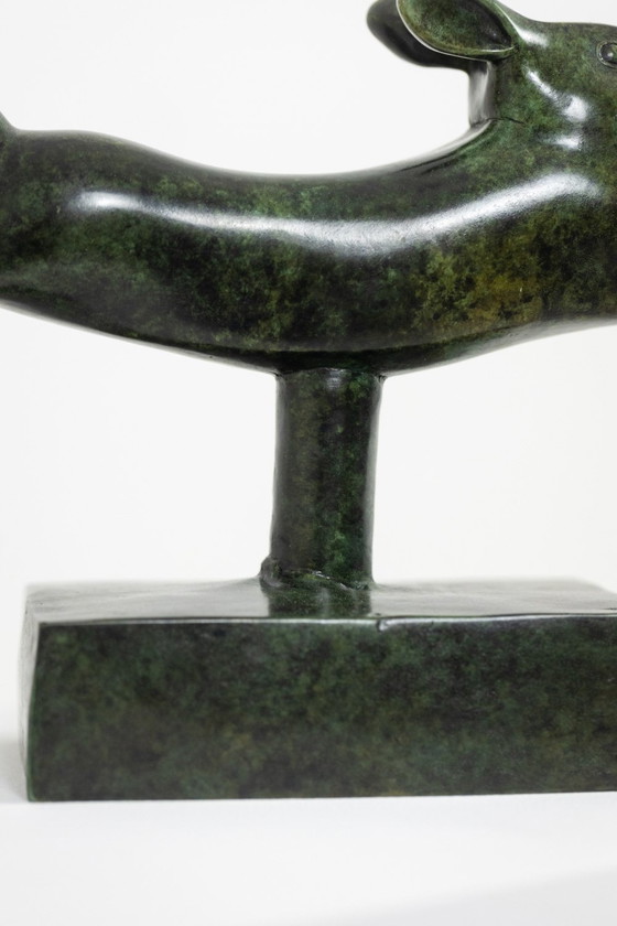 Image 1 of François Pompon. "Lapin Courant" (Laufender Hase), Bronze, Abzug Von 2006.