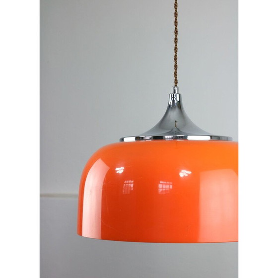 Image 1 of Orangefarbene Vintage-Pendelleuchte von Guzzini, Space Age