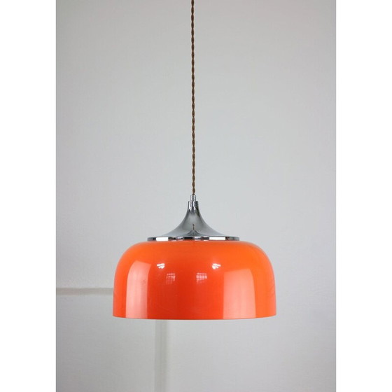 Image 1 of Orangefarbene Vintage-Pendelleuchte von Guzzini, Space Age
