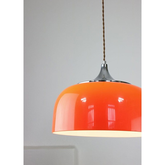 Image 1 of Orangefarbene Vintage-Pendelleuchte von Guzzini, Space Age