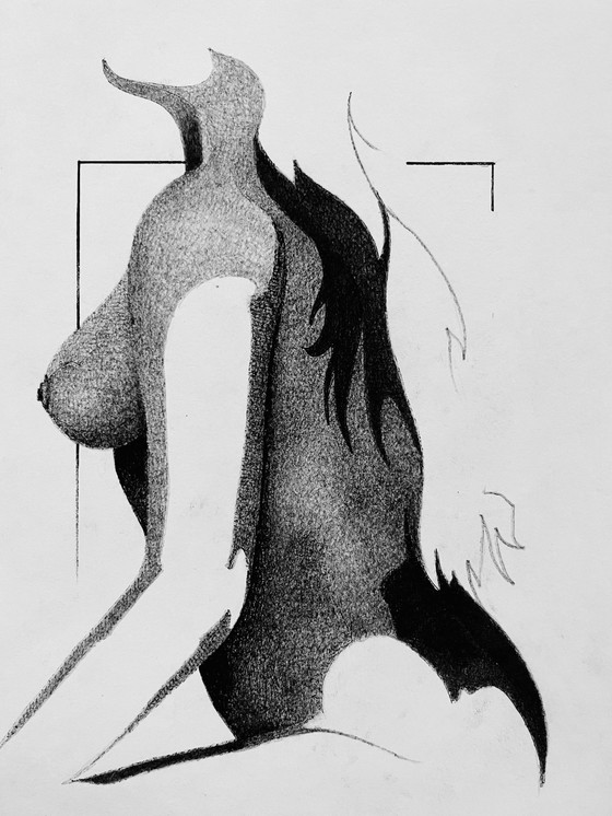 Image 1 of Tusche - Nackte Frau - Eugene Eechaut - Fantastische Kunst - 1984