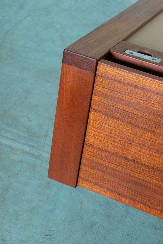 Image 1 of Dänischer Teakholzspiegel mit Hutablage aus den 1960er Jahren