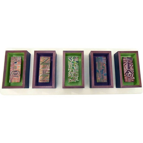 Image 1 of Vintage Wandlampenpaneel aus Holz, 1950er Jahre