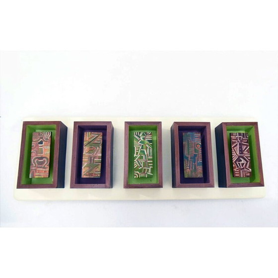 Image 1 of Vintage Wandlampenpaneel aus Holz, 1950er Jahre