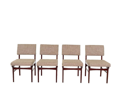 4X Vintage Teakholz Esszimmerstühle Modell "Uppsula" von Louis Van Teeffelen für Wébé