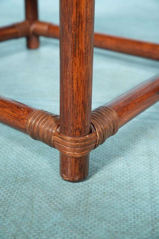 Image 1 of Vintage Rattan Couchtisch 1960er Jahre, Boho Weidenbeistelltisch