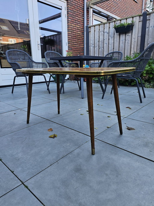 Vintage Couchtisch mit Schachbrettmuster Messing