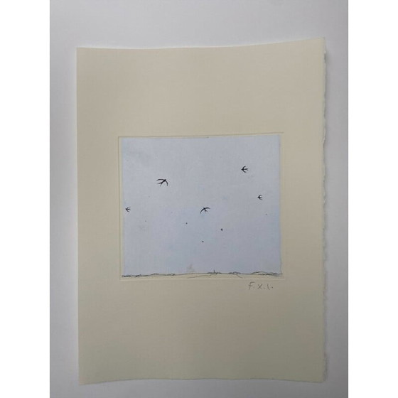 Image 1 of Vintage-Gemälde "Die Vögel" von Francois-Xavier Lalanne