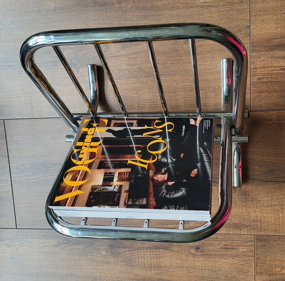 Image 1 of Rohrrahmen Bauhaus-Stil Magazin Rack aus den 60er / 70er Jahren.