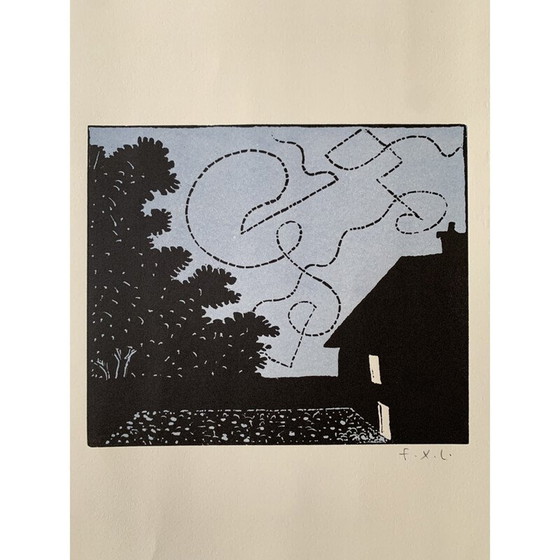 Image 1 of Vintage-Ölgemälde der Fledermaus von François-Xavier Lalanne, 2003