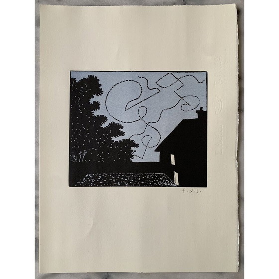 Image 1 of Vintage-Ölgemälde der Fledermaus von François-Xavier Lalanne, 2003