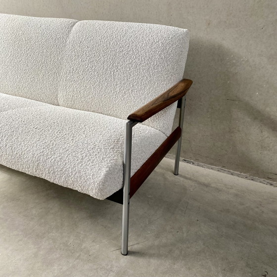 Image 1 of Mid Century Topform 3-Sitzer Sofa mit Palisander-Armlehne 1970er Jahre