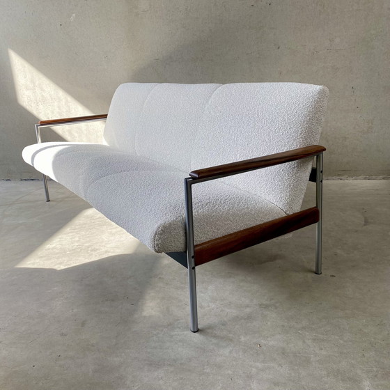 Image 1 of Mid Century Topform 3-Sitzer Sofa mit Palisander-Armlehne 1970er Jahre