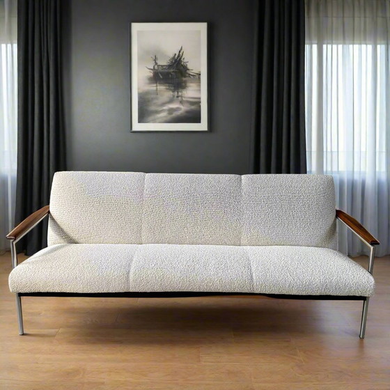 Image 1 of Mid Century Topform 3-Sitzer Sofa mit Palisander-Armlehne 1970er Jahre