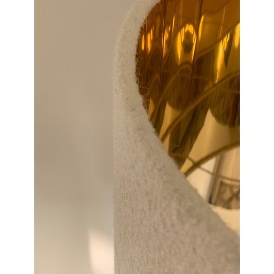 Image 1 of Lot von 2 Zeitgenössischen Gold und Rot Murano Glas Tischlampe mit Schatten