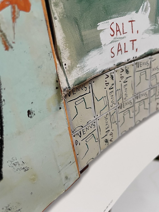 Image 1 of Jean Michel Basquiat (1960-1988), Piscine Versus the Best Hotels, 1982, lizenziert von Artestar New York, gedruckt in t