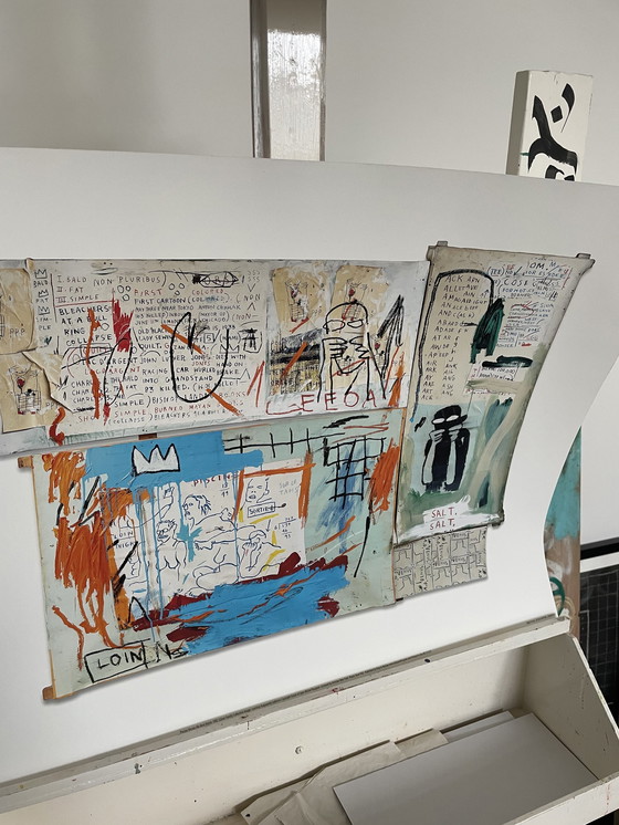 Image 1 of Jean Michel Basquiat (1960-1988), Piscine Versus the Best Hotels, 1982, lizenziert von Artestar New York, gedruckt in t