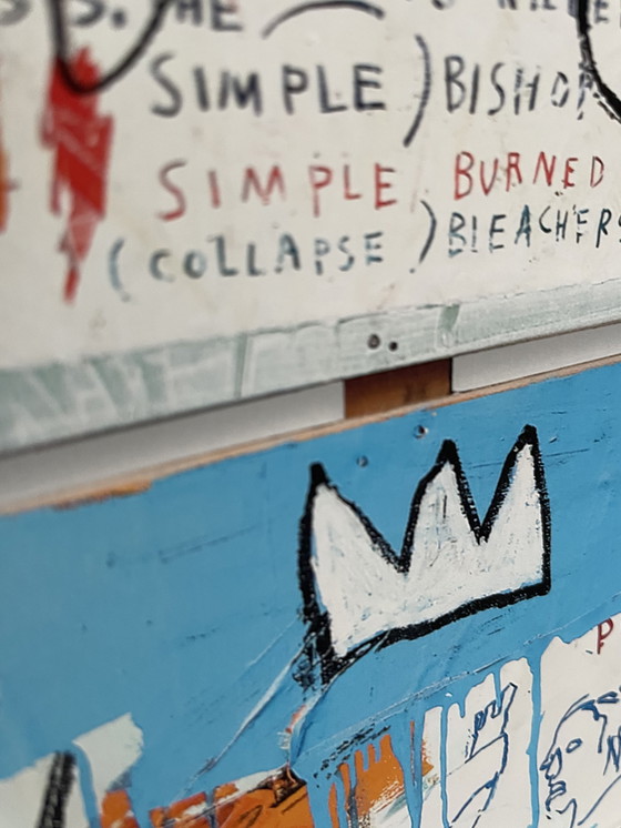 Image 1 of Jean Michel Basquiat (1960-1988), Piscine Versus the Best Hotels, 1982, lizenziert von Artestar New York, gedruckt in t