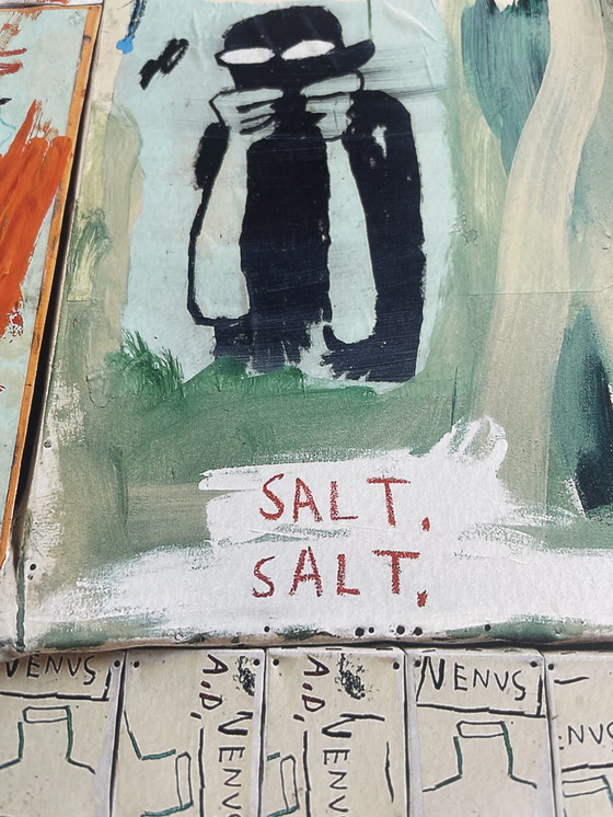 Image 1 of Jean Michel Basquiat (1960-1988), Piscine Versus the Best Hotels, 1982, lizenziert von Artestar New York, gedruckt in t