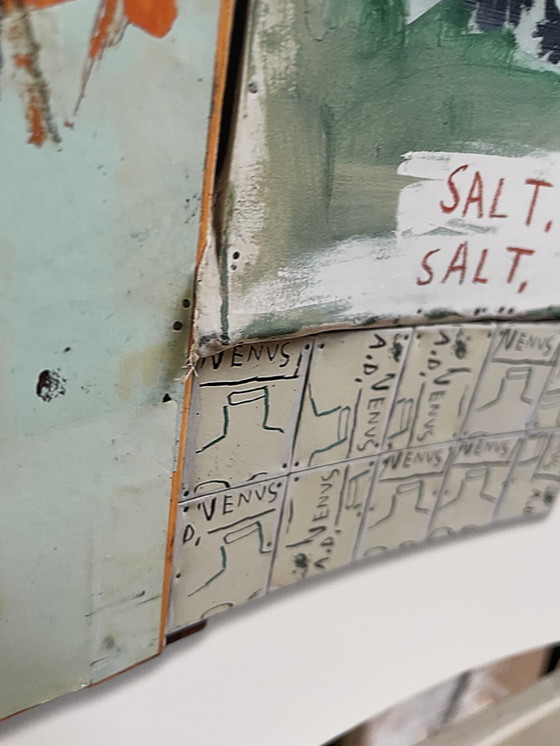 Image 1 of Jean Michel Basquiat (1960-1988), Piscine Versus the Best Hotels, 1982, lizenziert von Artestar New York, gedruckt in t