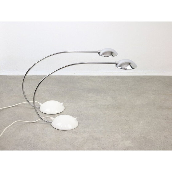 Image 1 of Verchromte Bogen-Tischlampe für Meblo, 1980