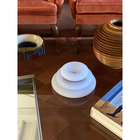 Image 1 of Vintage "Pomeri" Tasche in trübem Kristall von Eleonore Peduzzi Riva und Vistosi Murano, Italien 1972