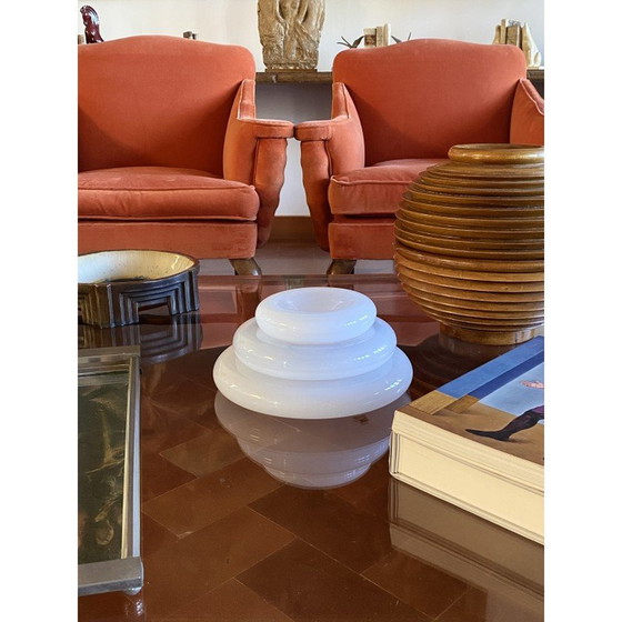 Image 1 of Vintage "Pomeri" Tasche in trübem Kristall von Eleonore Peduzzi Riva und Vistosi Murano, Italien 1972