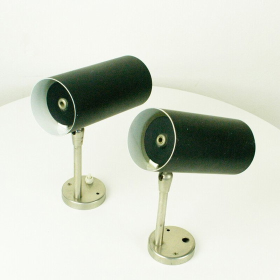 Image 1 of Paar Vintage-Wandleuchter aus lackiertem Metall von Julius Theodor Kalmar, Österreich 1960