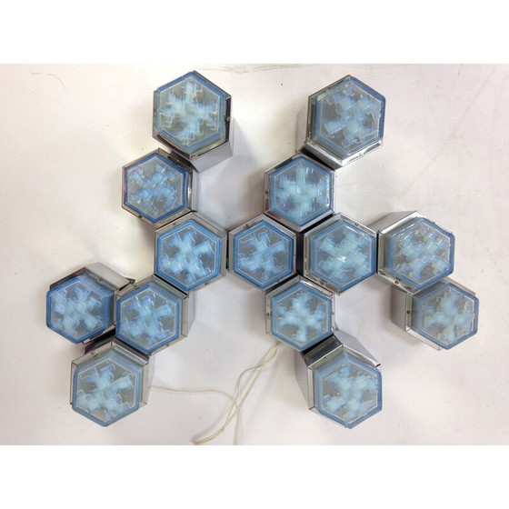 Image 1 of Vintage Wandleuchte aus verchromtem Glas