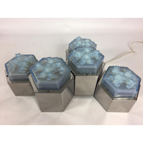 Image 1 of Vintage Wandleuchte aus verchromtem Glas