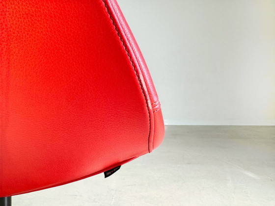 Image 1 of Original Moroso Sessel Leder Rot Patricia Urquiola Drehbar