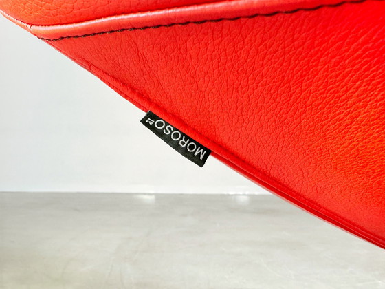 Image 1 of Original Moroso Sessel Leder Rot Patricia Urquiola Drehbar