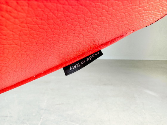 Image 1 of Original Moroso Sessel Leder Rot Patricia Urquiola Drehbar