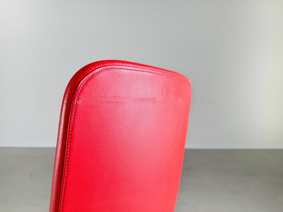 Image 1 of Original Moroso Sessel Leder Rot Patricia Urquiola Drehbar