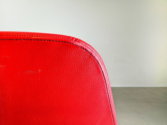 Image 1 of Original Moroso Sessel Leder Rot Patricia Urquiola Drehbar
